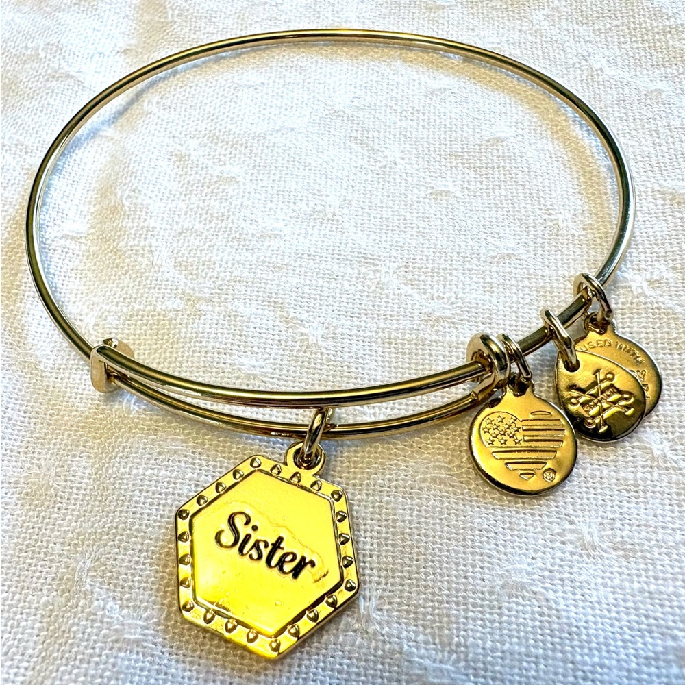 Alex and Ani Gold Sister Charm Bracelet
